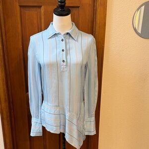 PRICE FIRM 10 Crosby Derek Lam Light Blue Striped Tunic Size 2